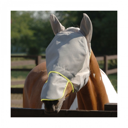 Equilibrium Field Relief MIDI UV Face Protection Padded Fly & Insect Mask For Horses, Black/Grey