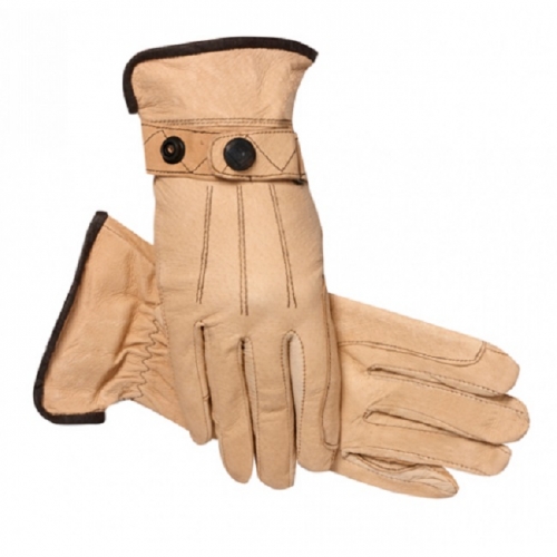 SSG Hybrid Riding Gloves - Leather Equestrian Gloves With Aquasuede Palm
